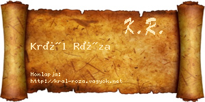 Král Róza névjegykártya