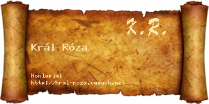 Král Róza névjegykártya